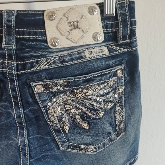 Miss Me Dark Blue Jean Shorts - Picture 3 of 11